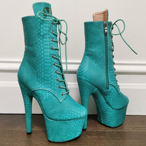 7" Ankle Boots - Snakeskin Faux