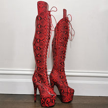Load image into Gallery viewer, 7&quot; Knee High - Snakeskin PU
