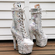 Load image into Gallery viewer, 7&quot; Ankle Boots - White Foil SS Print
